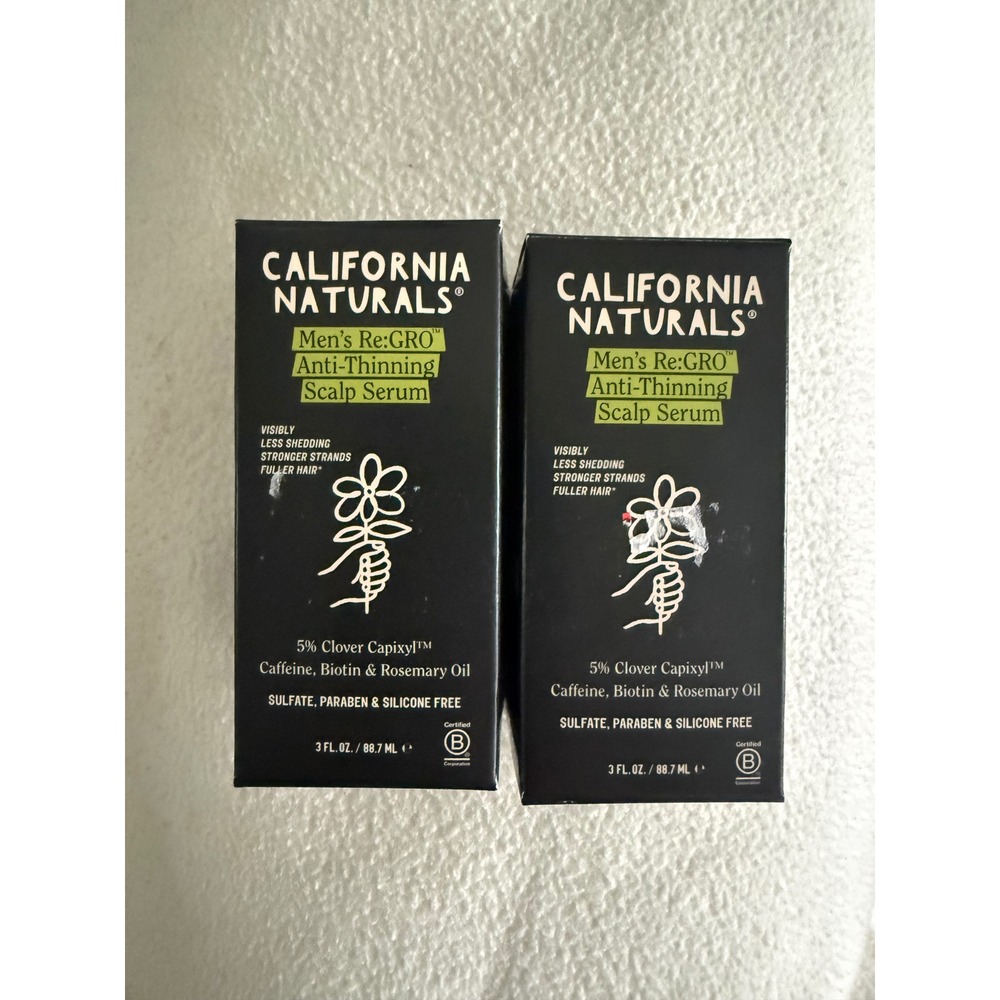 2 Pack California Naturals Men's Re: Gro Anti-Thinning Scalp Serum 3 Ounce